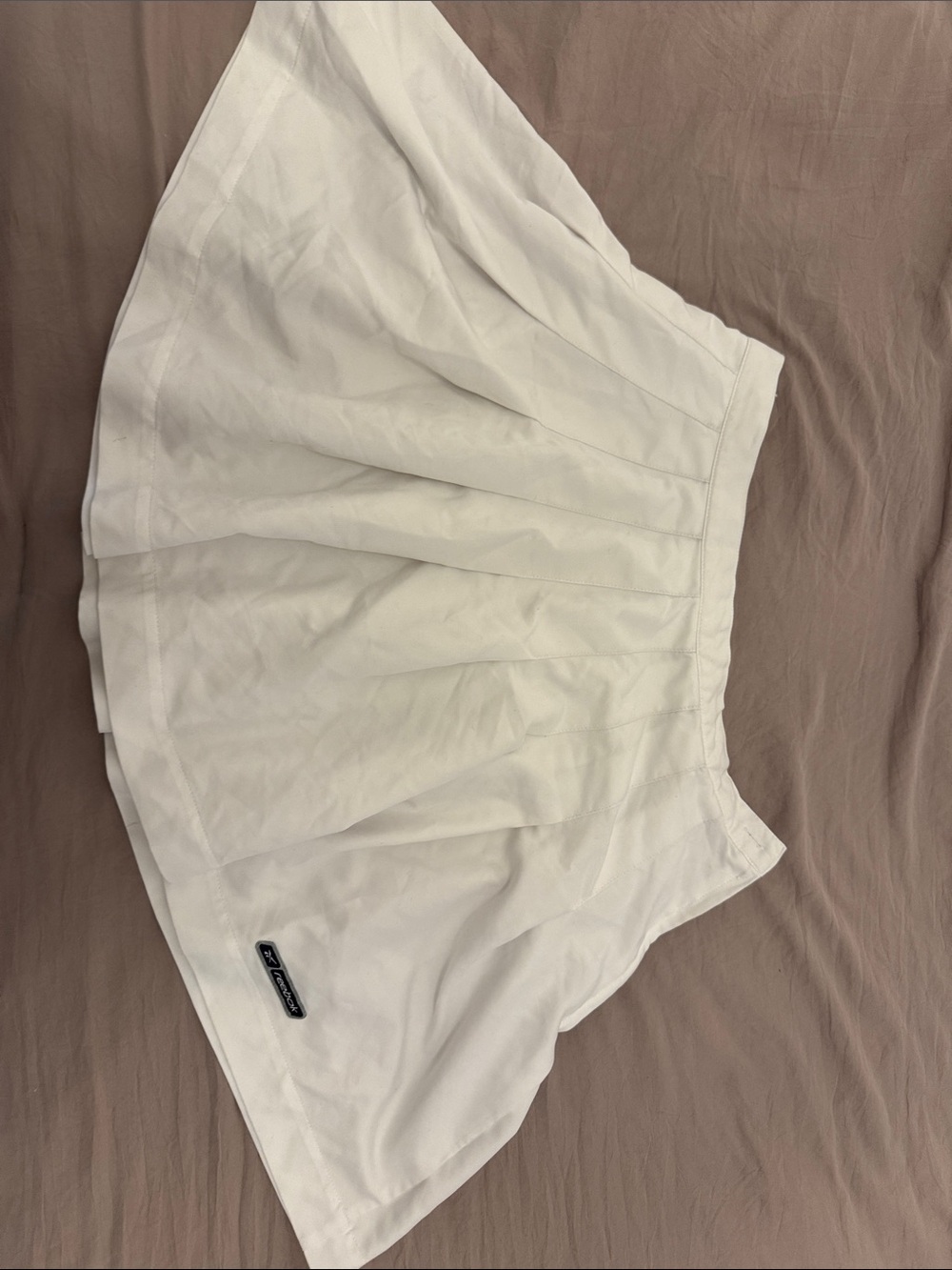 Reebok White Pleated Skater Skirt with Subtle Logo